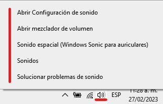 configuraciones sonido infocomputer